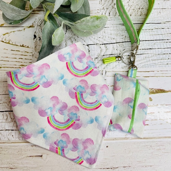 Matching Dog Bandana & Wristlet Keychain Disposable Doggy-Bag Cover (Set) - Picture 1 of 4